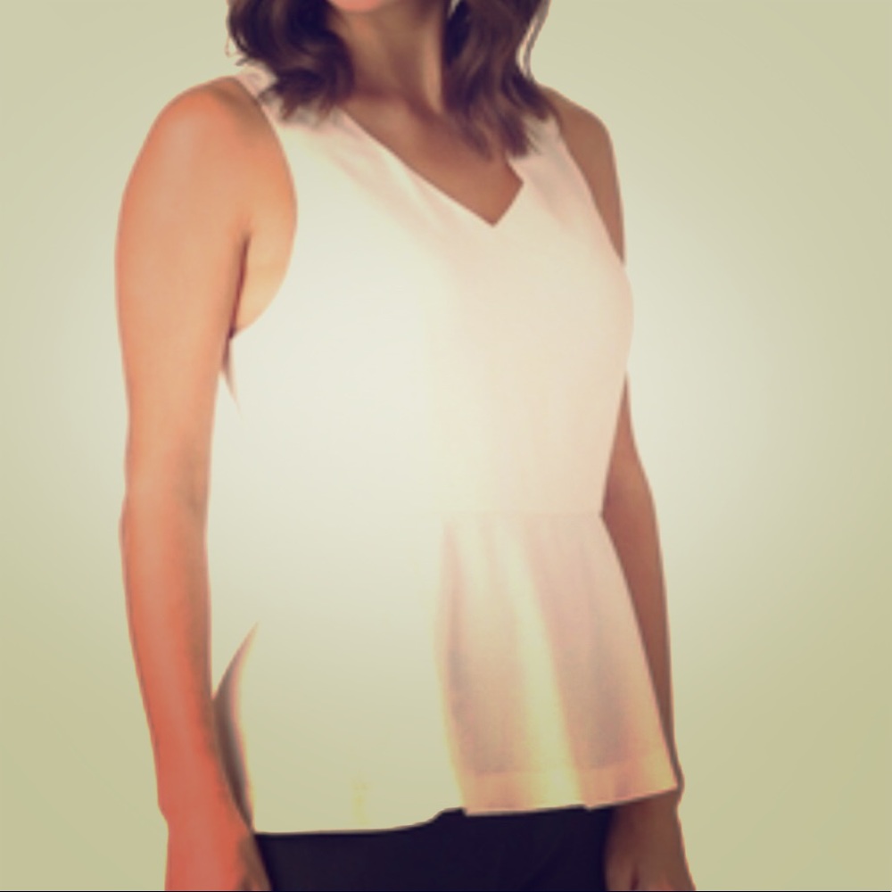 Kensie cream peplum top NWT XL lined cute